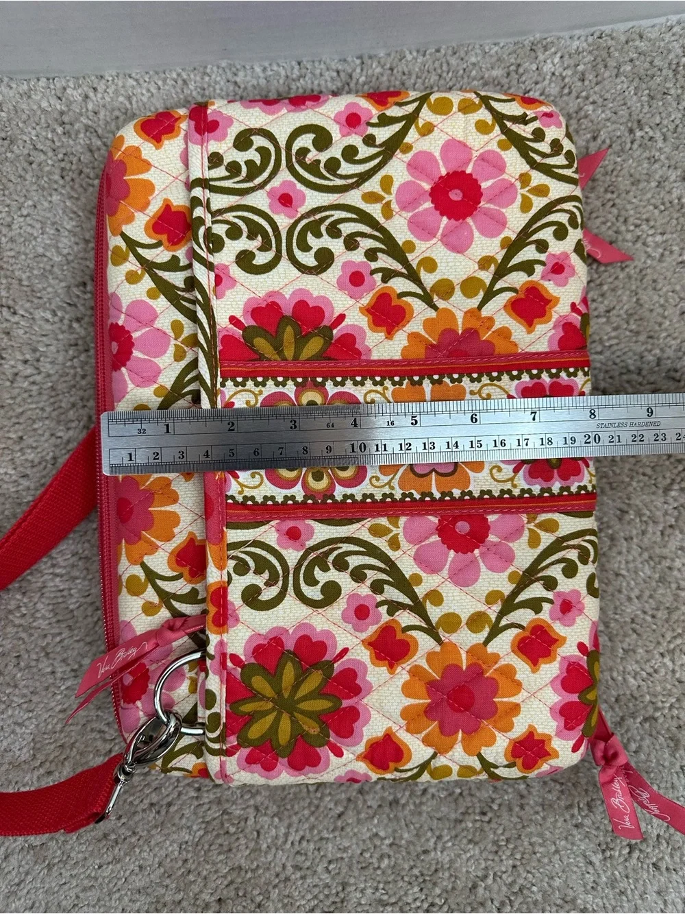 Vera Bradley Quilted Tablet hardcase 9x11.5 ins Pink, Orange & Green Floral, NWT